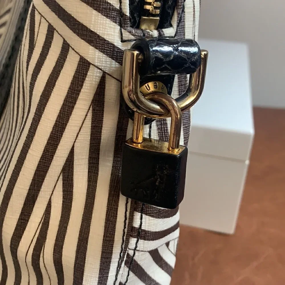 Henri Bendel Disturbed Stripe Laptop Bag/ Briefcase